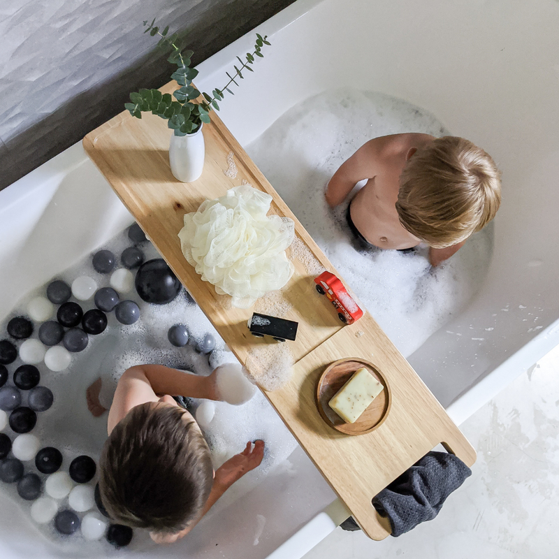 Zeek Natural Solid Wood Bathtub Tray Caddy ZBC3409