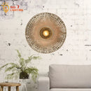 GobekUsa Bamboo Weaving Wall Lamp LED E27 Zen Art Decor for Study Tea Living Room