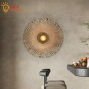 GobekUsa Bamboo Weaving Wall Lamp LED E27 Zen Art Decor for Study Tea Living Room