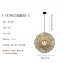 GobekUsa Bamboo Weaving Wall Lamp LED E27 Zen Art Decor for Study Tea Living Room