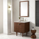 James Martin Amberly 30" Dual Mount Single Bathroom Vanity, Mid-Century Walnut