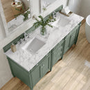 James Martin Brittany 72" Double Bathroom Vanity, Smokey Celadon