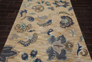 5' x 8' Handmade Wool Loop Pile Floral Traditional Oriental Area Rug Beige