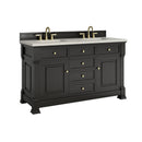 James Martin Brookfield 60" Double Bathroom Vanity, Black Onyx