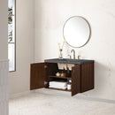 James Martin Amberly 36" Dual Mount Single Bathroom Vanity, Mid-Century Walnut