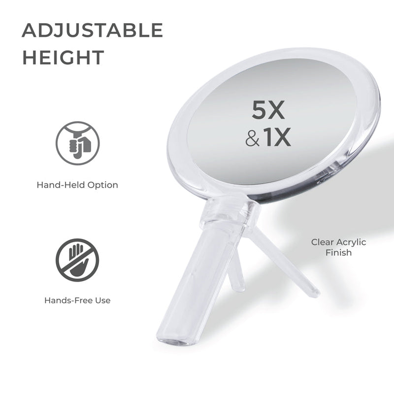 Handheld Mirror for Makeup with Magnifications & Stand