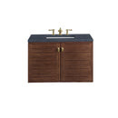 James Martin Amberly 36" Dual Mount Single Bathroom Vanity, Mid-Century Walnut