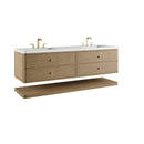 James Martin Allamari 72" Floating Double Bathroom Vanity, Dune Mist