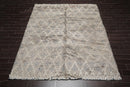 8’2" x 10’4" Hand Knotted 100% Wool Plus Pile Moroccan Area Rug Gray