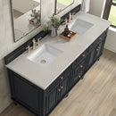 James Martin Lorelai 72" Double Bathroom Vanity, Black Onyx