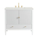 James Martin Myrrin 36" Single Bathroom Vanity, Bright White