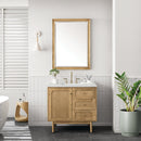 James Martin Laurent 36" Dual Mount Single Bathroom Vanity, Light Natural Oak
