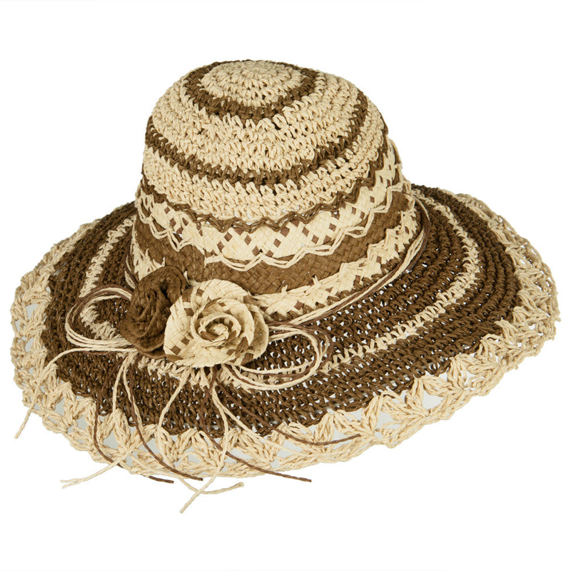 Toyo Braid Zig Zag Striped Hat