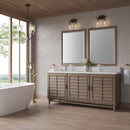 James Martin Portland 72" Double Bathroom Vanity, Whitewashed Walnut