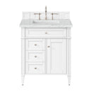 James Martin Brittany 30" Single Bathroom Vanity, Bright White