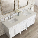 James Martin Brittany 72" Double Bathroom Vanity, Bright White