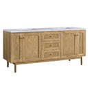 James Martin Laurent 72" Dual Mount Double Bathroom Vanity, Light Natural Oak