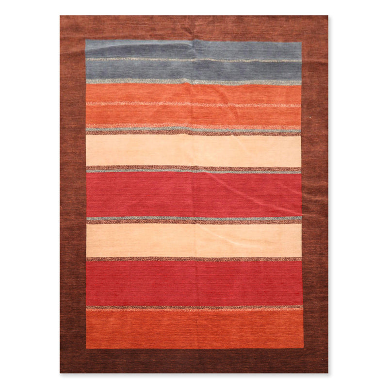 8'11" x 12' Hand Knotted Wool Oriental Area Rug Contemporary Brown