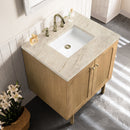 James Martin Laurent 30" Dual Mount Single Bathroom Vanity, Light Natural Oak