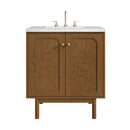 James Martin Laurent 30" Dual Mount Single Bathroom Vanity, Honey Oak