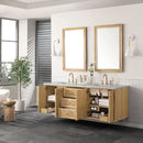 James Martin Laurent 72" Dual Mount Double Bathroom Vanity, Light Natural Oak