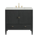 James Martin Myrrin 36" Single Bathroom Vanity, Carbon Oak