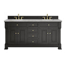 James Martin Brookfield 72" Double Bathroom Vanity, Black Onyx