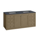 James Martin Chicago 60" Double Bathroom Vanity, Walnut Whisper