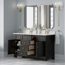 James Martin Brookfield 60" Double Bathroom Vanity, Black Onyx