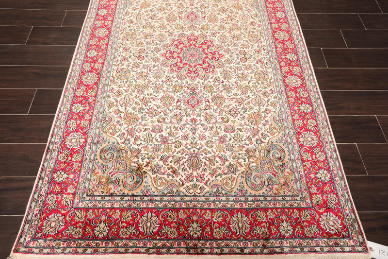4'3"x6'3"Persian Oriental Area Rug Hand Knotted 100% Silk Traditional 400 KPSI