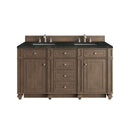 James Martin Bristol 60" Double Bathroom Vanity, Whitewashed Walnut