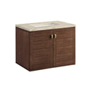 James Martin Amberly 30" Dual Mount Single Bathroom Vanity, Mid-Century Walnut