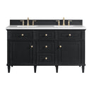 James Martin Lorelai 60" Double Bathroom Vanity, Black Onyx