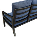 Black Aluminum Deep Seating Loveseat with Cushions