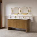 James Martin Hudson 60" Double Bathroom Vanity, Honey Oak
