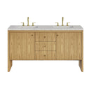 James Martin Hudson 60" Double Bathroom Vanity, Light Natural Oak