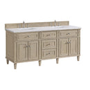 James Martin Lorelai 72" Double Bathroom Vanity, Whitewashed Oak