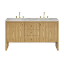 James Martin Hudson 60" Double Bathroom Vanity, Light Natural Oak