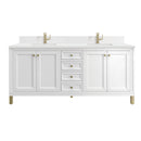 James Martin Chicago 72" Double Bathroom Vanity, Glossy White