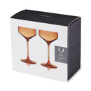 Reserve Nouveau Crystal Coupe Glasses in Amber Set of 2 by Viski