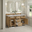 James Martin Lorelai 60" Double Bathroom Vanity, Light Natural Oak