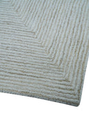 Zoha Custom Made Modern Style White And Beige Wool Rug