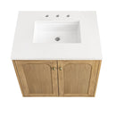 James Martin Laurent 30" Dual Mount Single Bathroom Vanity, Light Natural Oak