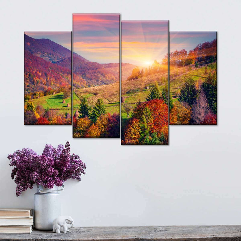 Mountain Autumn Sunrise Wall Art