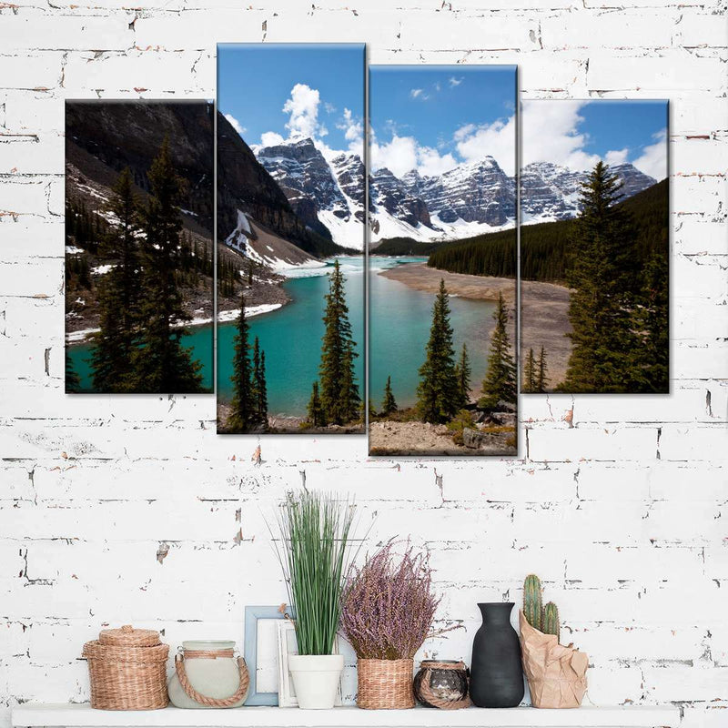 Moraine Lake At Banff Park Wall Art