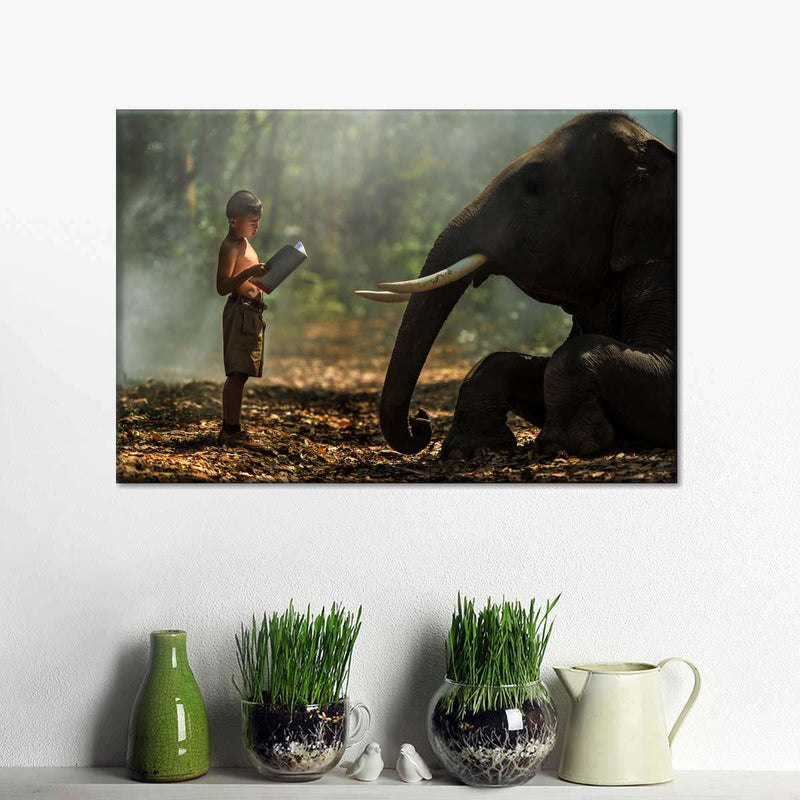 Elephant Bedtime Story Wall Art