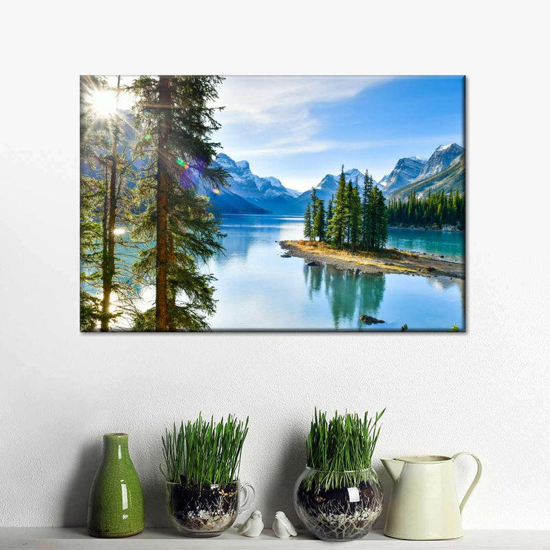 Sunny Maligne Lake Wall Art