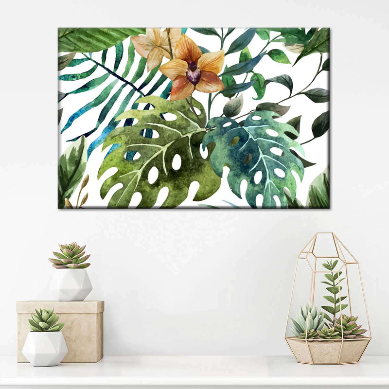 Wild Monstera Leaves Wall Art