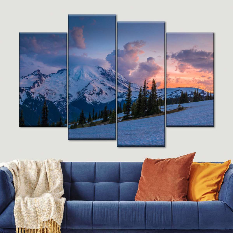 Mt. Rainier At Sunset Wall Art