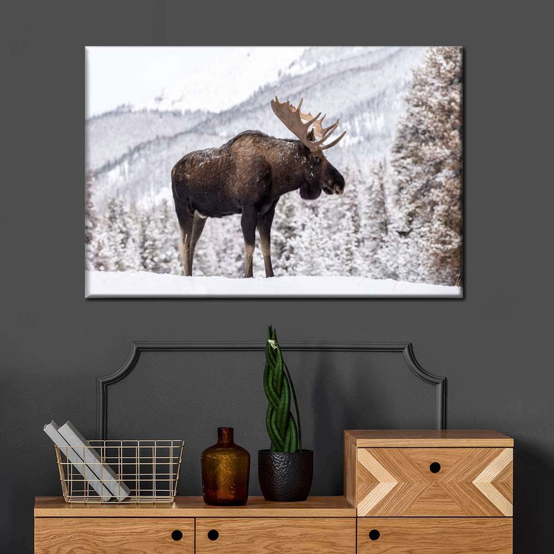 Snowy Moose Wall Art